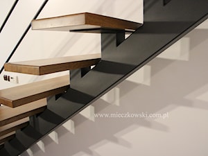 Schody metalowe wanga centralna stopnie z drewna dębowego - zdjęcie od Schody Mieczkowski