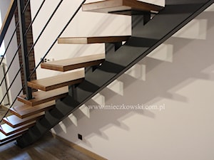 Schody metalowe wanga centralna stopnie z drewna dębowego - zdjęcie od Schody Mieczkowski