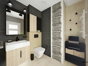 Wnętrze w męskim stylu... - Średnia z punktowym oświetleniem łazienka, styl nowoczesny - zdjęcie od Hanna Szczypińska - Architektura Wnętrz