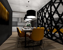 Projekt wnętrza domu_Fort Wola Warszawa - Duża czarna jadalnia jako osobne pomieszczenie, styl nowo ... - zdjęcie od TU Design - Homebook