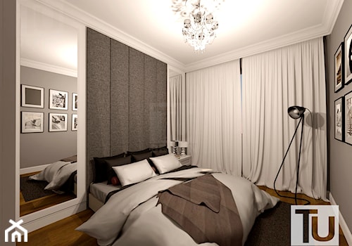Klasyczna Praga _ aranżacja sypialni. - Średnia szara sypialnia, styl tradycyjny - zdjęcie od TU Design
