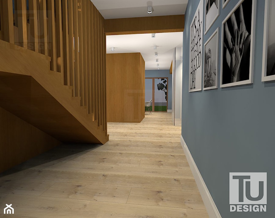 Projekt domu jednorodzinnego - Hol / przedpokój, styl minimalistyczny - zdjęcie od TU Design