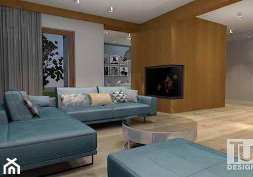 Projekt domu jednorodzinnego - Salon, styl minimalistyczny - zdjęcie od TU Design