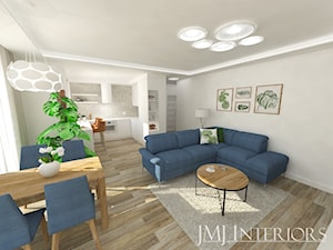 Apartament na Pogórzu - Mały biały salon z kuchnią z jadalnią, styl nowoczesny - zdjęcie od JMJ Interiors