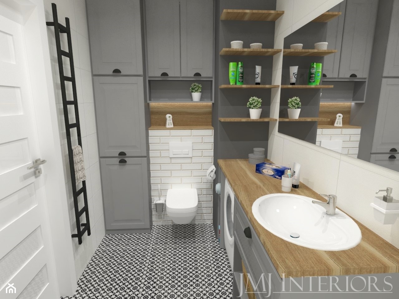 5-metrowa łazienka w stylu skandynawskim - zdjęcie od JMJ Interiors - Homebook