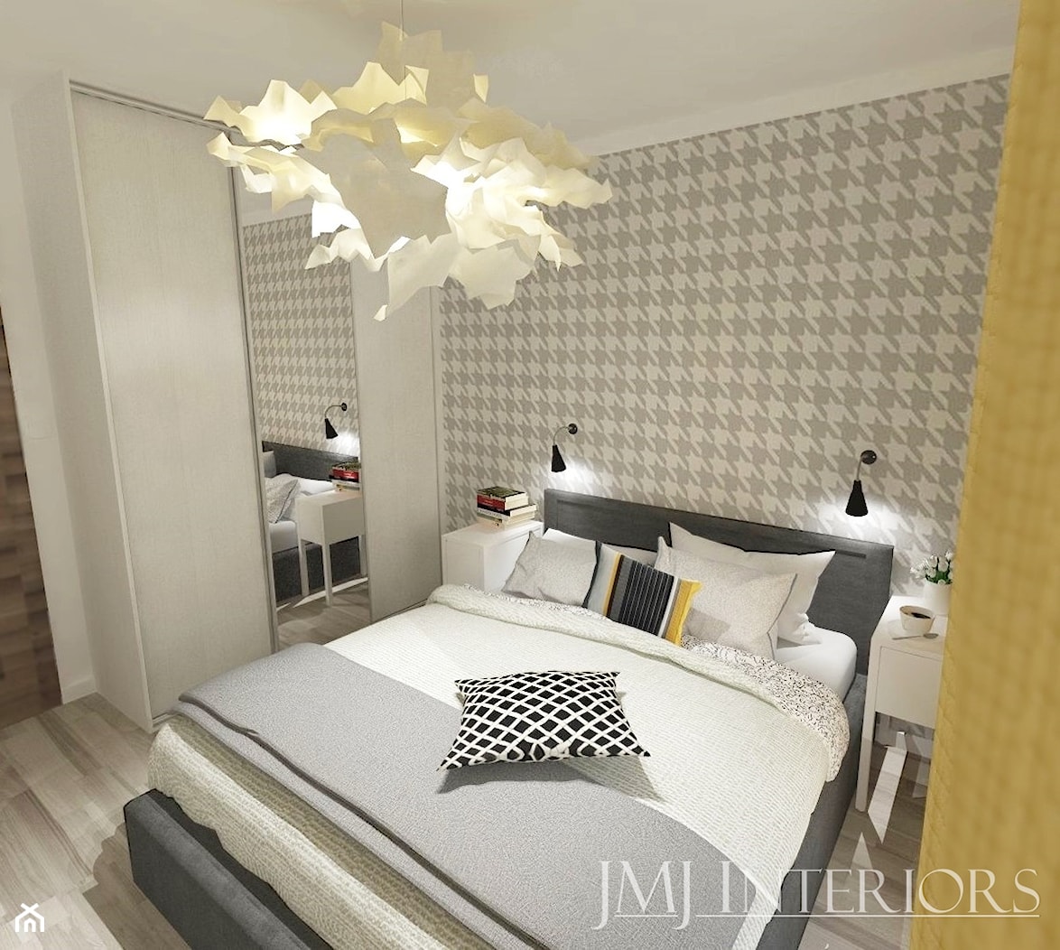 Mieszkanie w Poznaniu - Średnia biała sypialnia, styl skandynawski - zdjęcie od JMJ Interiors - Homebook
