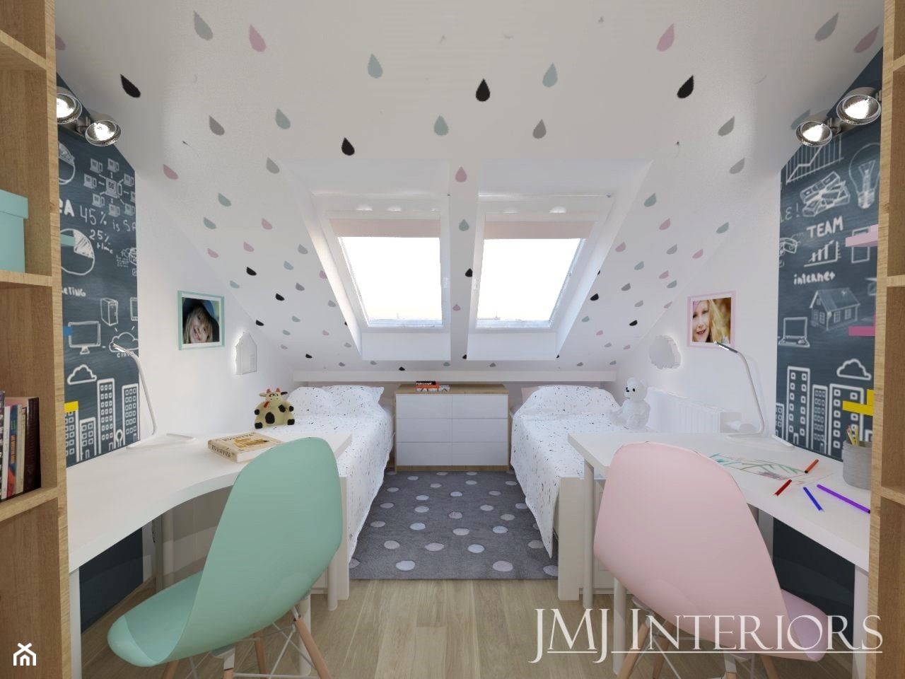 Pokój bliźniaczek - zdjęcie od JMJ Interiors - Homebook