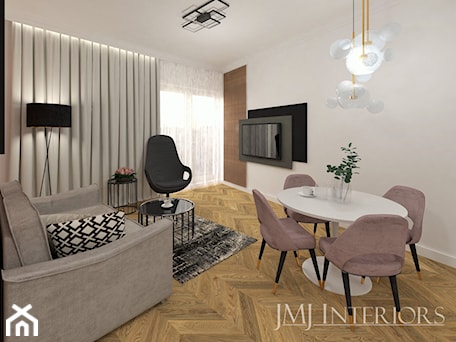 Aranżacje wnętrz - Salon: Salon z jadalnią - JMJ Interiors. Przeglądaj, dodawaj i zapisuj najlepsze zdjęcia, pomysły i inspiracje designerskie. W bazie mamy już prawie milion fotografii!