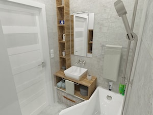 mieszkanie w Łodzi - Mała na poddaszu bez okna łazienka, styl nowoczesny - zdjęcie od JMJ Interiors