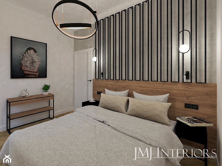 Łóżko z oryginalnym wezgłowiem - zdjęcie od JMJ Interiors