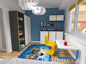 mieszkanie w Łodzi - Średni szary niebieski pokój dziecka dla dziecka dla chłopca dla dziewczynki, ... - zdjęcie od JMJ Interiors