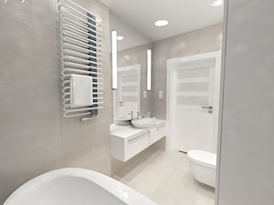 Apartament na Pogórzu - Mała bez okna z punktowym oświetleniem łazienka, styl nowoczesny - zdjęcie od JMJ Interiors
