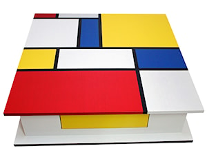 Modernistyczna ława inspirowana sztuką Mondrian