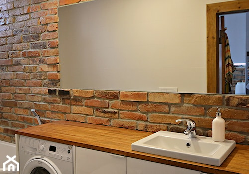 1 - Mała bez okna z pralką / suszarką łazienka, styl industrialny - zdjęcie od Meble Wiśniewski MEBLO-MARK