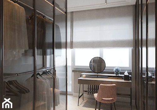 Modernistyczna Willa - Średnia garderoba oddzielne pomieszczenie z oknem, styl nowoczesny - zdjęcie od Katarzyna Kraszewska Architektura Wnętrz