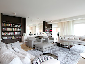 Apartament na Powiślu - Duży biały salon, styl nowoczesny - zdjęcie od Katarzyna Kraszewska Architektura Wnętrz