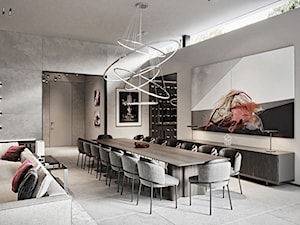 Rezydencja pod Poznaniem - Duża szara jadalnia w salonie, styl nowoczesny - zdjęcie od Katarzyna Kraszewska Architektura Wnętrz