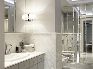 Szaro biała łazienka, - zdjęcie od Katarzyna Kraszewska Architektura Wnętrz