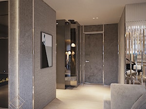 Apartament 2 poziomowy Warszawa - Średni czarny hol / przedpokój, styl nowoczesny - zdjęcie od Katarzyna Kraszewska Architektura Wnętrz