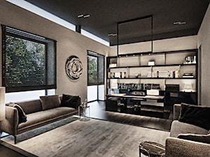 Rezydencja pod Poznaniem - Duże w osobnym pomieszczeniu z sofą szare biuro, styl nowoczesny - zdjęcie od Katarzyna Kraszewska Architektura Wnętrz