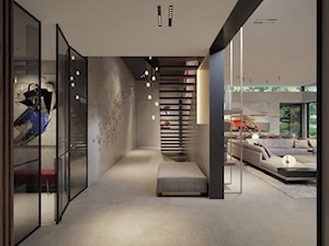 House 750 - Duży szary hol / przedpokój, styl nowoczesny - zdjęcie od Katarzyna Kraszewska Architektura Wnętrz
