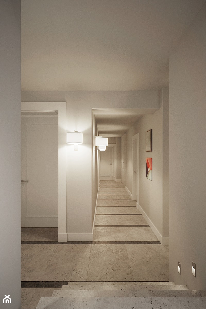 Modernistyczna Willa - Średni biały hol / przedpokój, styl tradycyjny - zdjęcie od Katarzyna Kraszewska Architektura Wnętrz