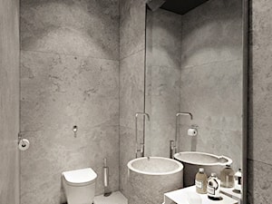Rezydencja pod Poznaniem - Mała bez okna z lustrem z punktowym oświetleniem łazienka, styl nowoczesny - zdjęcie od Katarzyna Kraszewska Architektura Wnętrz