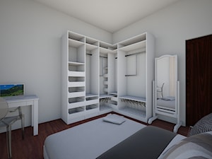 Sypialnia dla gości | Dom pod Warszawą - Duża biała sypialnia, styl skandynawski - zdjęcie od Ewa Wężyk