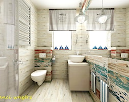 Mała łazienka w stylu marynistycznym. - zdjęcie od m2projektanci - Homebook