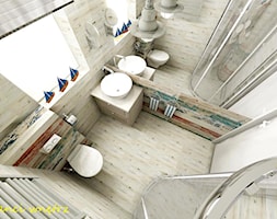 Mała łazienka w stylu marynistycznym. - zdjęcie od m2projektanci - Homebook