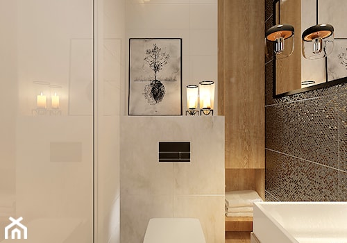 Łazienka 3 - Mała na poddaszu bez okna z lustrem łazienka, styl nowoczesny - zdjęcie od Draft Nook Studio Daria Gołębiowska