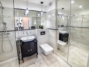 Łazienka marmur - Średnia bez okna z lustrem z marmurową podłogą z punktowym oświetleniem łazienka, styl tradycyjny - zdjęcie od YES4DESIGN