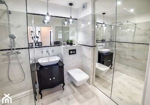 Łazienka marmur - Średnia bez okna z lustrem z marmurową podłogą z punktowym oświetleniem łazienka, styl tradycyjny - zdjęcie od YES4DESIGN