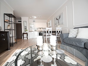 Salon w stylu eklektycznym - Średni biały salon z kuchnią z jadalnią, styl nowoczesny - zdjęcie od YES4DESIGN