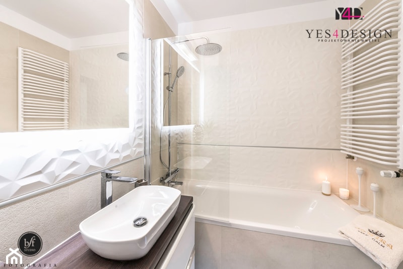 YES4DESIGN łazienka z płytkami 3D - zdjęcie od YES4DESIGN - Homebook