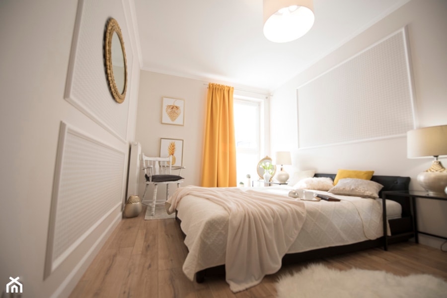 Sypialnia w stylu eklektycznym - Średnia beżowa sypialnia, styl nowoczesny - zdjęcie od YES4DESIGN