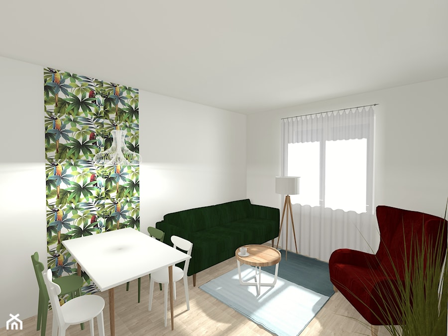 Pokój 15m2, z zielenią - Salon, styl nowoczesny - zdjęcie od Monika Deptuła Projektant Wnętrz