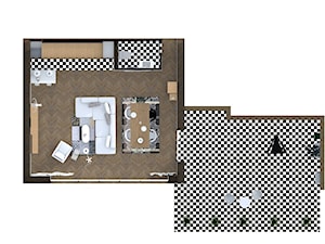 Apartament Toruń - konkurs, wersja1 - Salon, styl nowoczesny - zdjęcie od Monika Deptuła Projektant Wnętrz