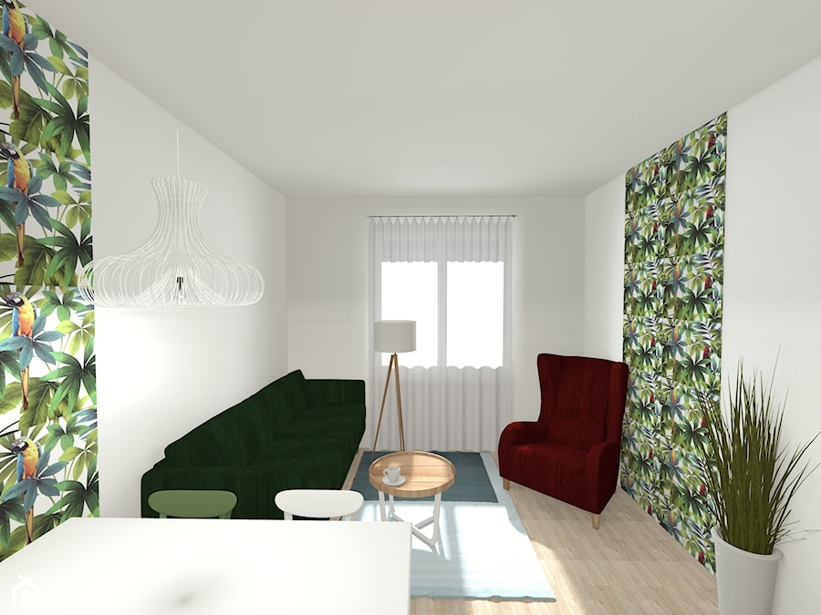 Pokój 15m2, z zielenią - Salon, styl nowoczesny - zdjęcie od Monika Deptuła Projektant Wnętrz
