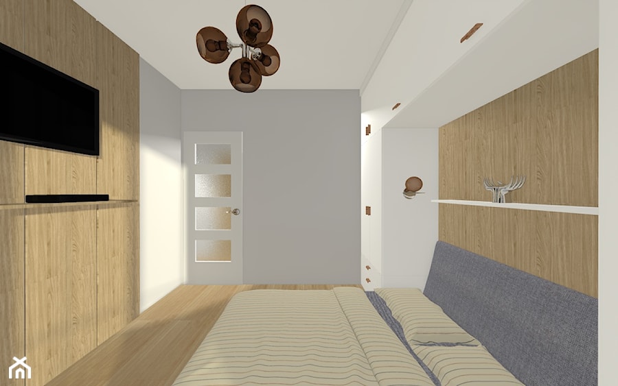 Projekt mieszkania w Nidzicy - Sypialnia, styl skandynawski - zdjęcie od Monika Deptuła Projektant Wnętrz