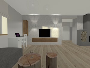 Dom na Mazurach - Duży biały salon, styl skandynawski - zdjęcie od Monika Deptuła Projektant Wnętrz
