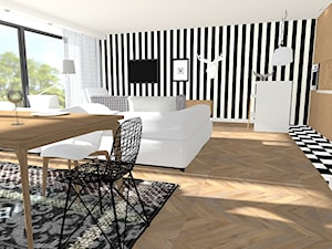Apartament Toruń - konkurs, wersja1 - Salon, styl nowoczesny - zdjęcie od Monika Deptuła Projektant Wnętrz