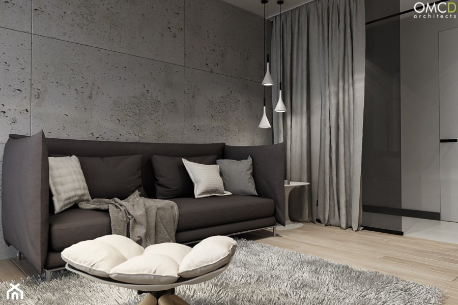 Średnie z sofą szare biuro - zdjęcie od OMCD Architects