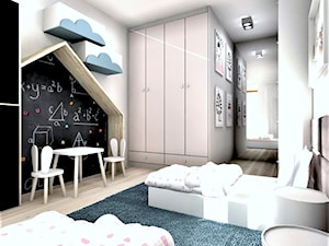 Mieszkanie w stylu Mid-century modern - Średni czarny szary pokój dziecka dla dziecka dla chłopca dla dziewczynki, styl nowoczesny - zdjęcie od Base Architekci