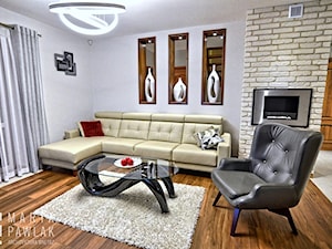 Dom jednorodzinny Pierściec - realizacja - Mały biały salon, styl tradycyjny - zdjęcie od MARTA PAWLAK ARCHITEKTURA WNĘTRZ