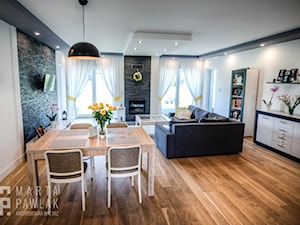Dom Skoczów - realizacja - Średnia biała jadalnia w salonie - zdjęcie od MARTA PAWLAK ARCHITEKTURA WNĘTRZ