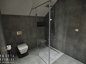 Dom Jednorodzinny Wisła - realizacja - Mała na poddaszu łazienka, styl industrialny - zdjęcie od MARTA PAWLAK ARCHITEKTURA WNĘTRZ