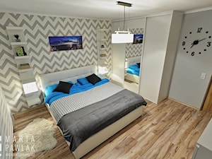 Dom jednorodzinny Pruchna - realizacja - Średnia szara sypialnia, styl skandynawski - zdjęcie od MARTA PAWLAK ARCHITEKTURA WNĘTRZ