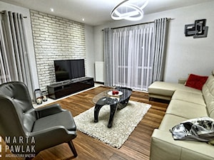 Dom jednorodzinny Pierściec - realizacja - Średni biały salon, styl tradycyjny - zdjęcie od MARTA PAWLAK ARCHITEKTURA WNĘTRZ