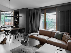 Apartament w Sopocie 2017 - konkurs - Mały czarny salon z jadalnią, styl nowoczesny - zdjęcie od formativ. kasia dudko